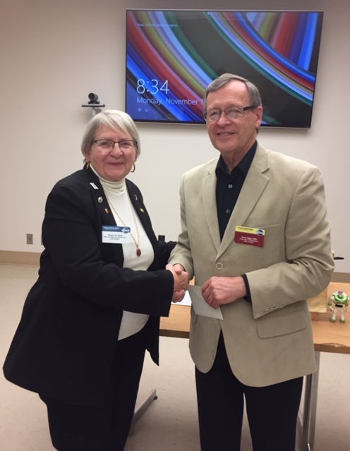 Sharon Teed CC CL , Club President and Gerry Tap DTM Crystal Beach Toastmasters